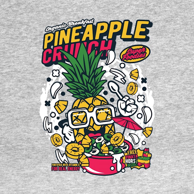 Retro Cartoon Cereal Box // Cereal Pineapple Crunch // Funny Vintage Breakfast Cereal by SLAG_Creative